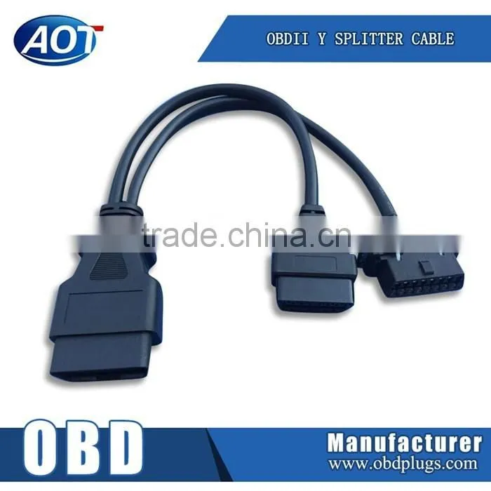 OBD2 Y Splitter Cable OBD Male to Dual Femlae Cable