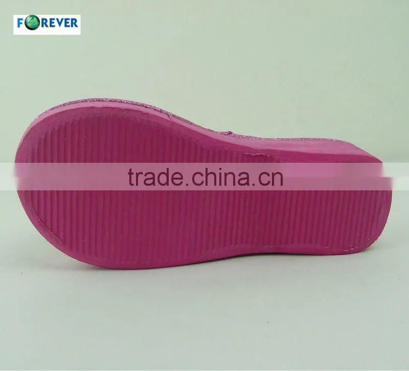 Lovely and flower imprinted girl high heel EVA slipper 2013