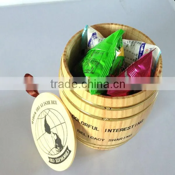 2014 Small wooden barrel with printing for tea or coffee