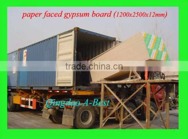 Square edged paper faced gypsum board