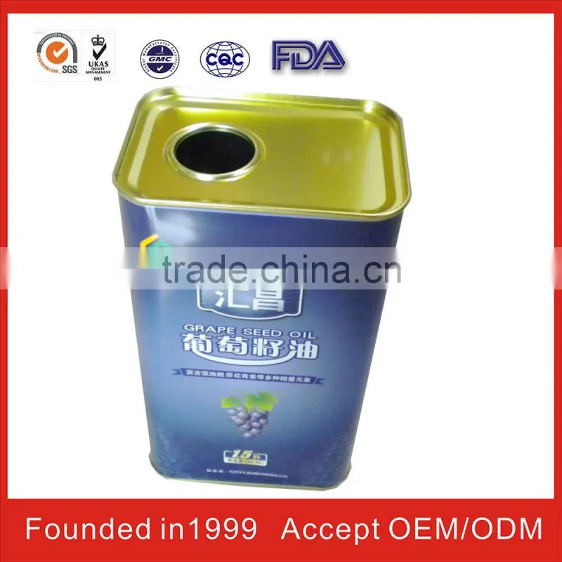 china square oil can for FDA