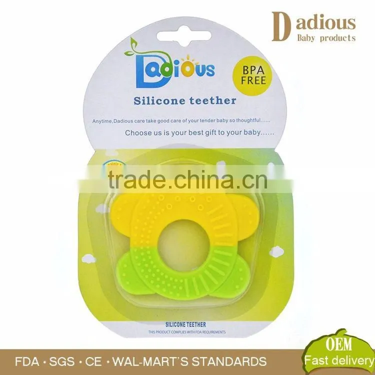 BPA Free Wholesale Cheap silicone Baby Teether Toys Natural Rubber For Baby