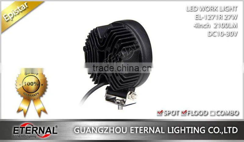 4in 27W round 4x4 racing powersports motorcycle ATV UTV driving spot led work light bar