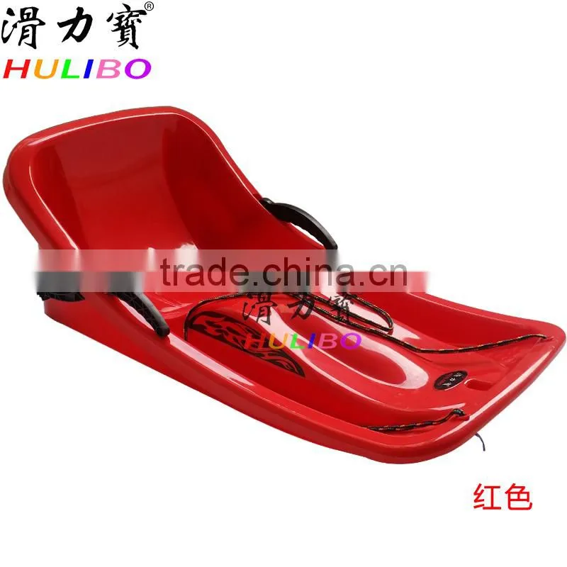 Plastic Snow sled with rope brake and backrest / Brand-New Snow sled