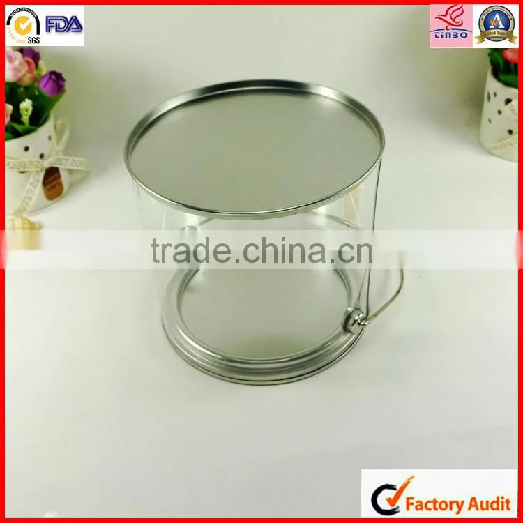 tin lid round pvc clear plastic box with lids