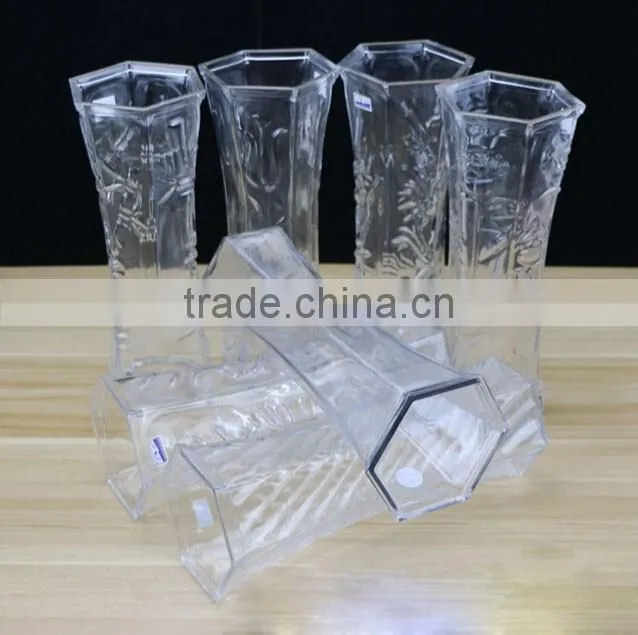Home or office decoration carving glass flower vase ornamental vases