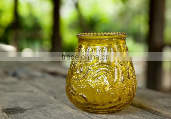 New Style Glass Candle Holder, Wooden Decoration Glass Candlestick