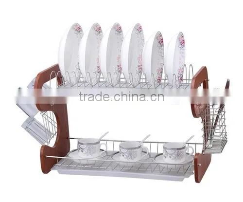 2 Tiers Deluxe Metal Wire Dish Drying Rack
