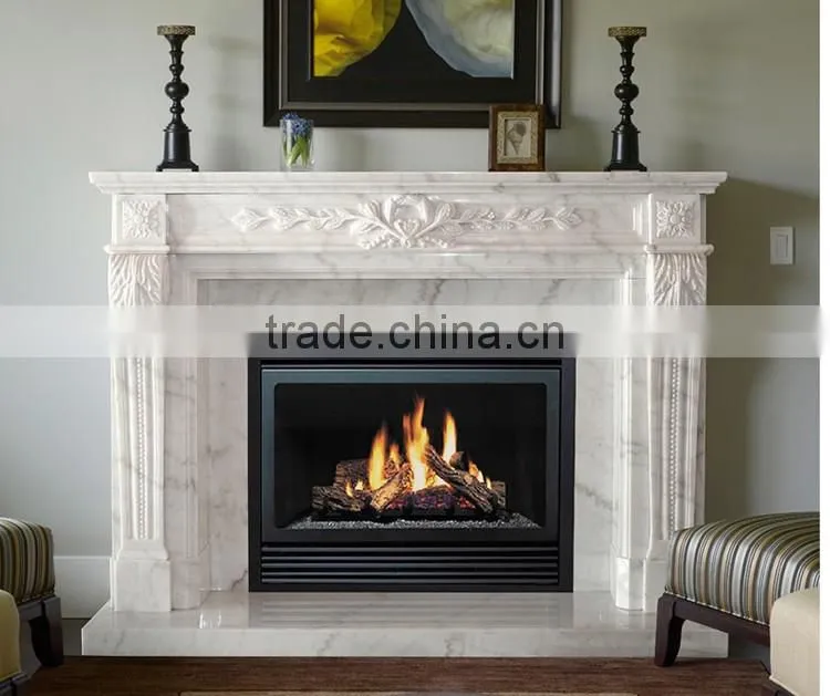 New design modern simple marble fireplace