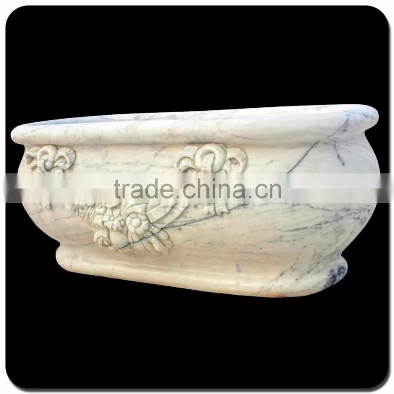 wholesale house decor white marble freestanding bathtub