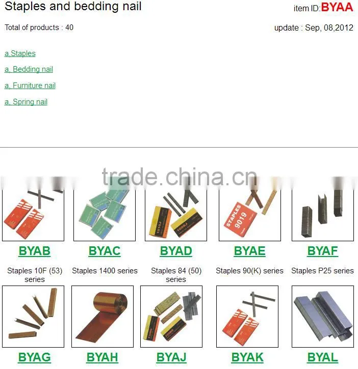 Pneumatic Nailer Staple wood furniture 6mm U Shape Staple Pins Gauge Silver Galvanized Code Nail Carton Seal Pin