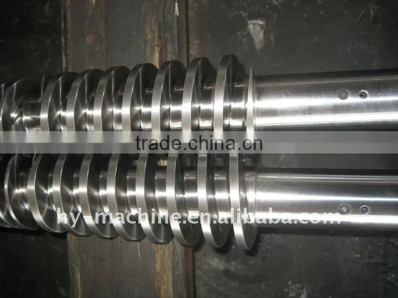 WPC Conical twin screw for extruder machine(diffirent harden material plating)