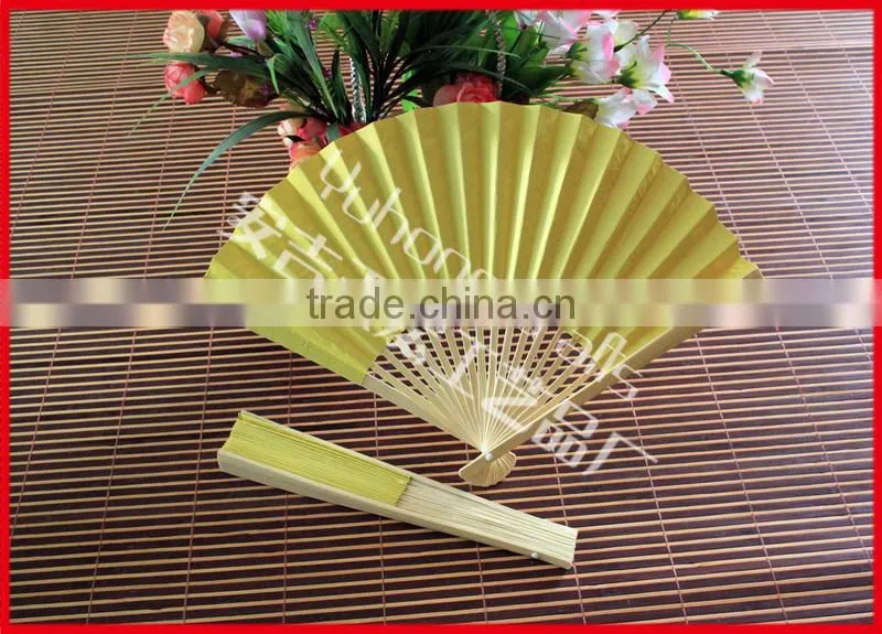 Popular double sides paper bamboo hand fan