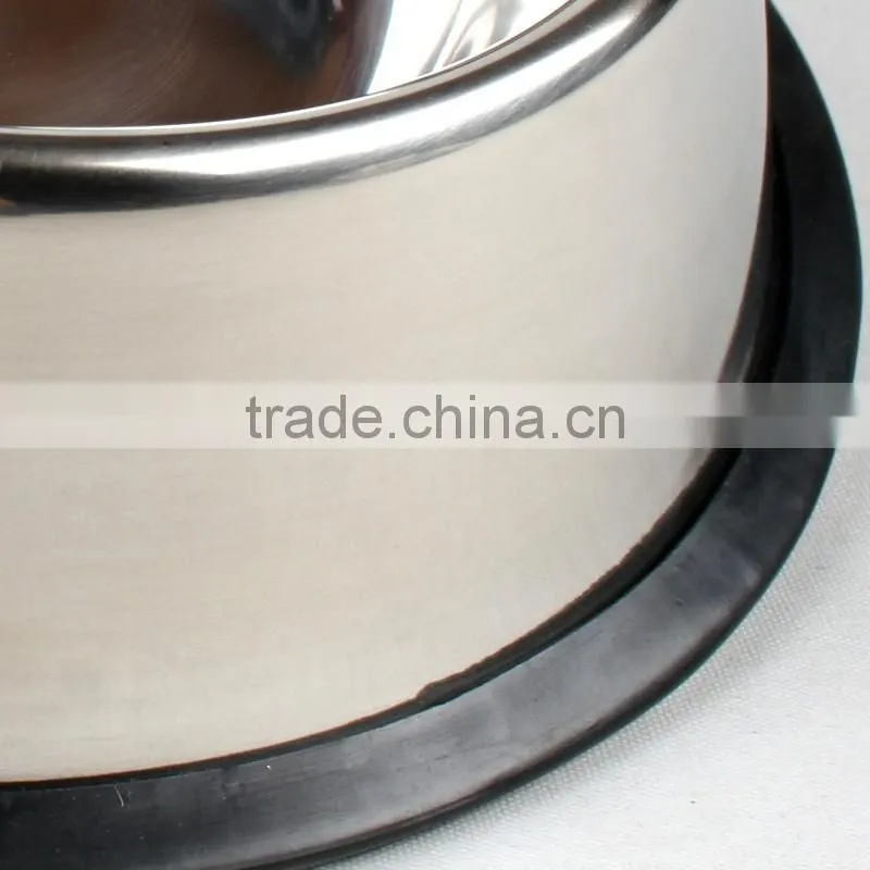 Best selling product wholesale skidproof cheap 201 stainless steel dog bowl with silicone ring
