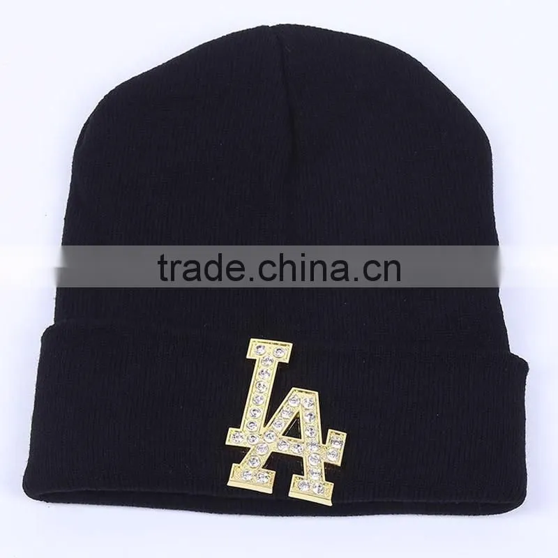 Fashion Hot Drilling CC Winter Beanies With Rhinestone