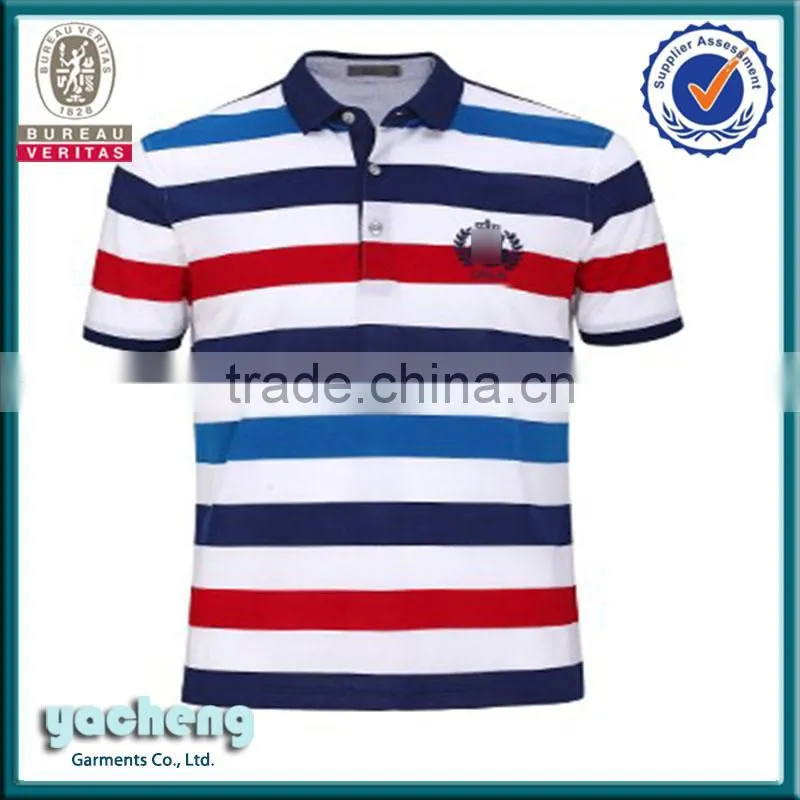 fashion summer stripe polo t-shirt embroidery men cotton polo t-shirt high quality t-shirt