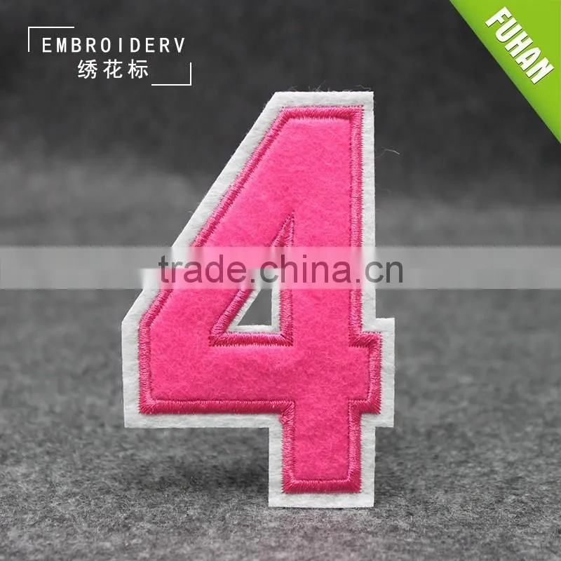 Chenille Number Embroidered Label and Embroidery Patch for Clothing