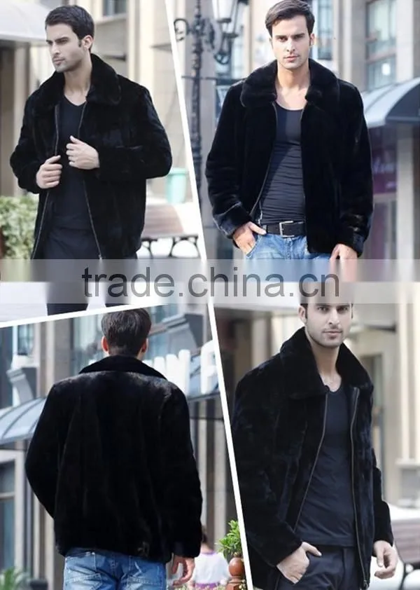 Artificail mink fur super thick wind man coat fake fur overcoat jacket