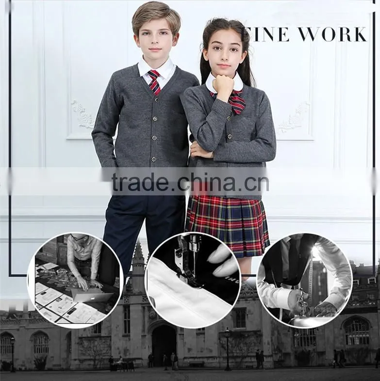 2017 new design Factory Price High Quality Children Primary School Uniform