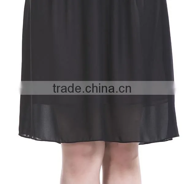 High Quanlity Black One Piece Girls Dress Exporter Chiffon Dress