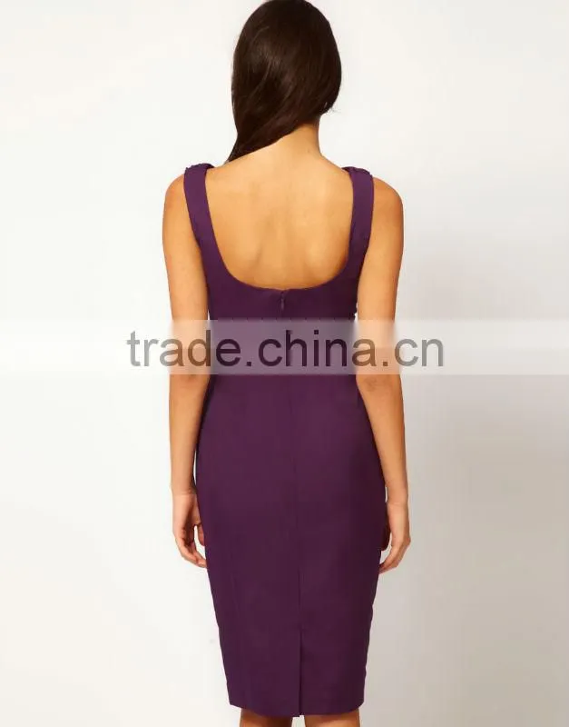 Midi Pencil Dress With Ruching