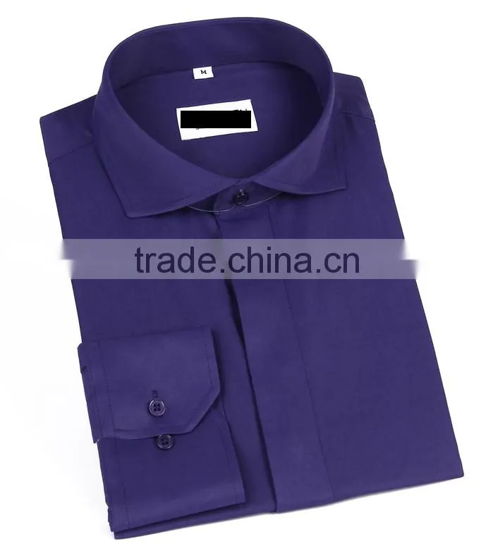 2017 new style solid color mens shirt long sleeve