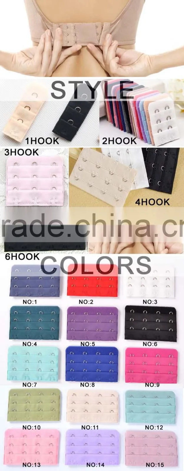 hi-ana bra1 ISO 9001 Factory different style bra hooks and eyes
