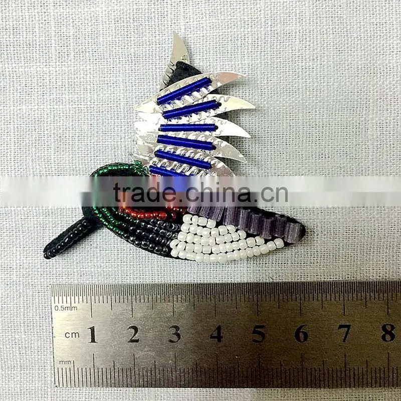 Fashion kid garment accessory iron on colorful Bird In Flight sequin patch