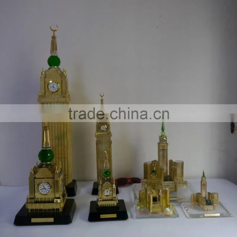 Crystal Makkah clock model for Islamic wedding Souvenir gift