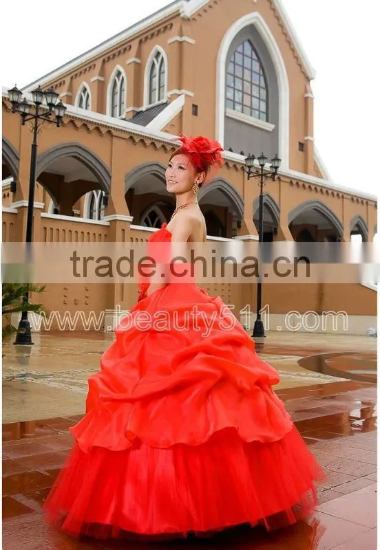 new style red princess ball gown wedding dresses GP049