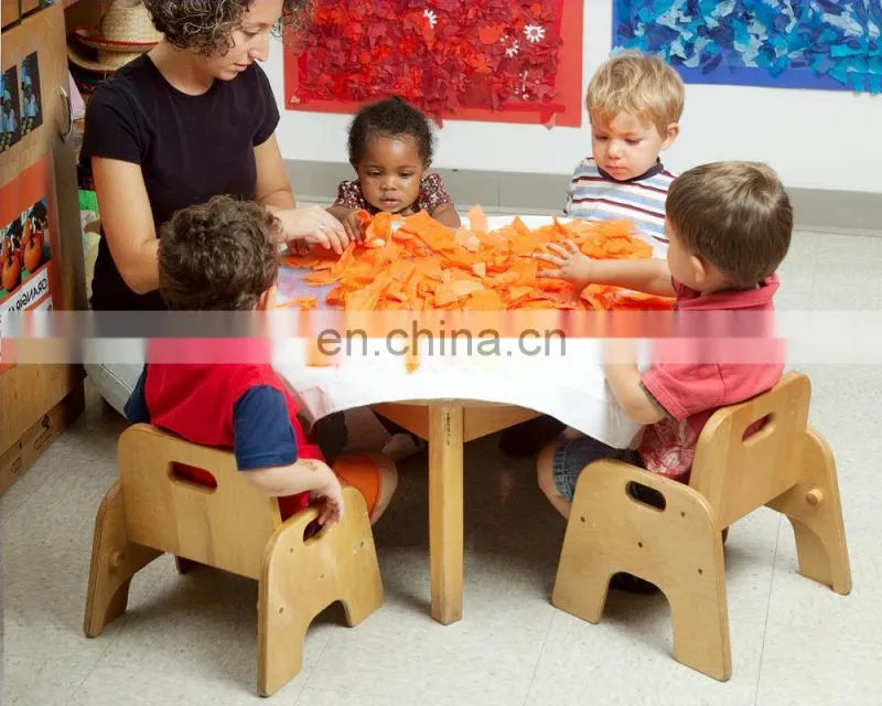kindergarten Wooden kids barber chair small wooden children table chair
