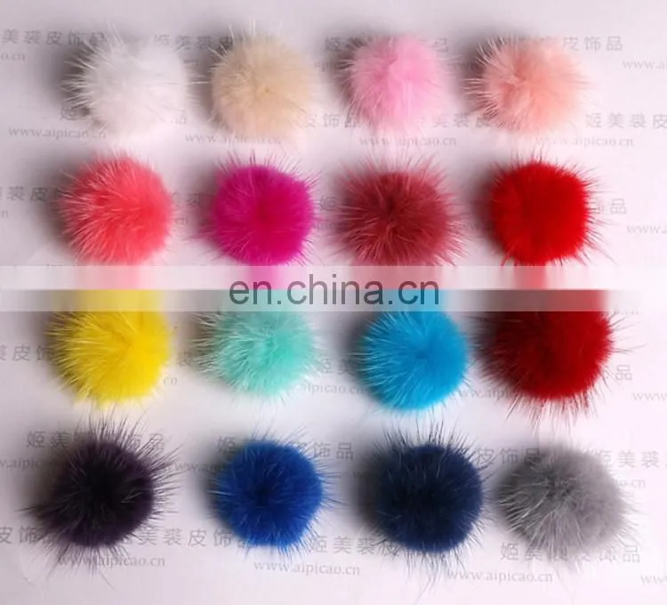 Wholesale Fur Accessory For Iphone And shoes, Cheap 3cm Genuine Mink Fur Ball Pom 18 Colors Available