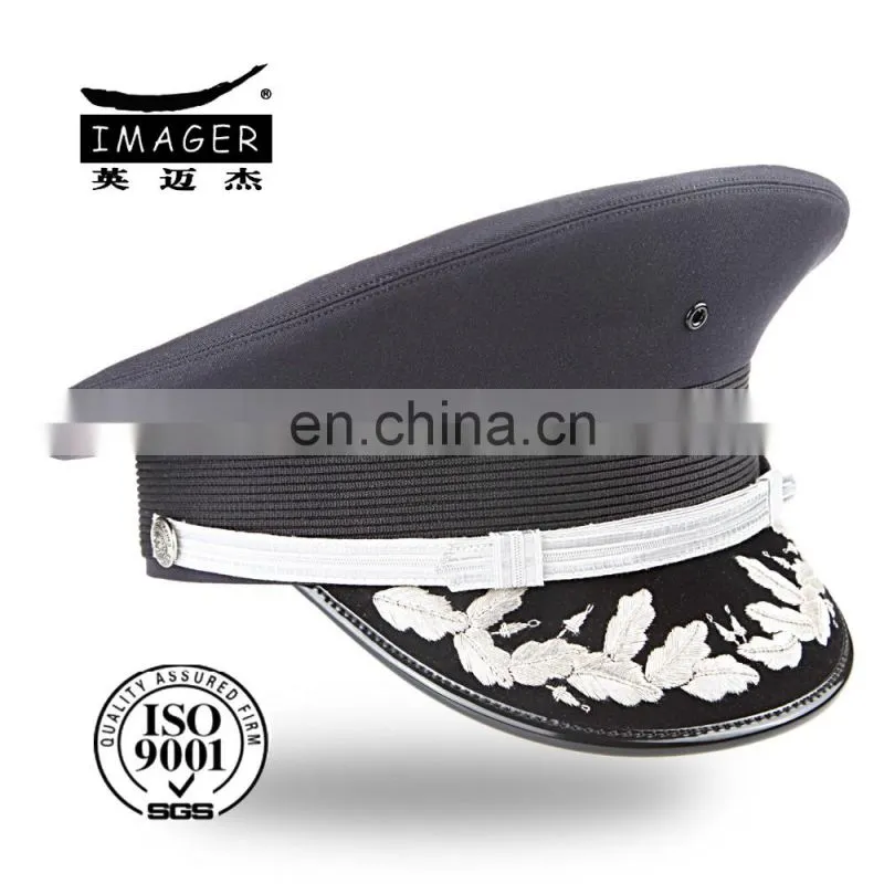 Beautiful salute band peaked cap with metal cap wind belt