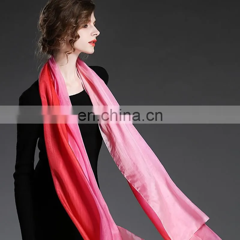 Hand painted silk gradient color scarf shawl