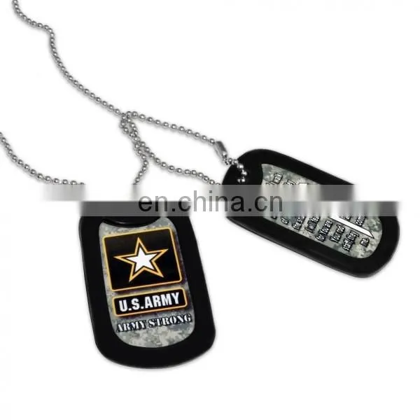 Black or Colorful silicone military personalized dog tags