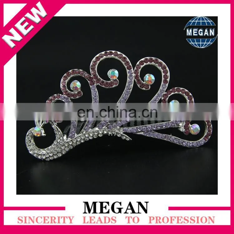 Colorful sparking hari comb children 's hair accessories Princess crown crystal hairpin combs