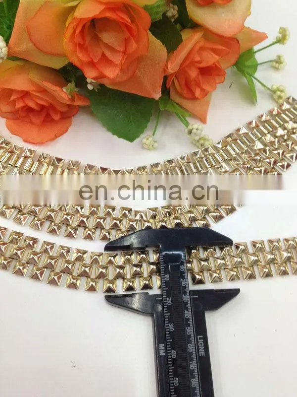 hot sell drop crystal gold color metal chain trimming sew on clothing bags or shoes garment accessories