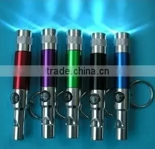 Promotion gift Mini whistle LED flashlight with keychain and compass