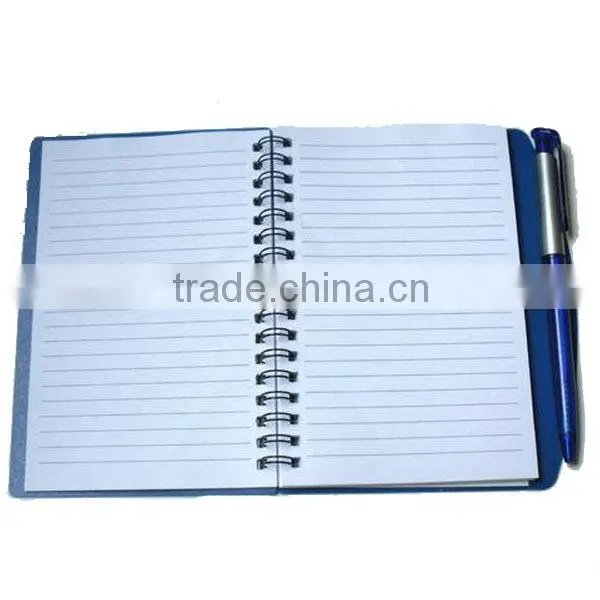 Customized hardcover notebook spiral notebook with a pen