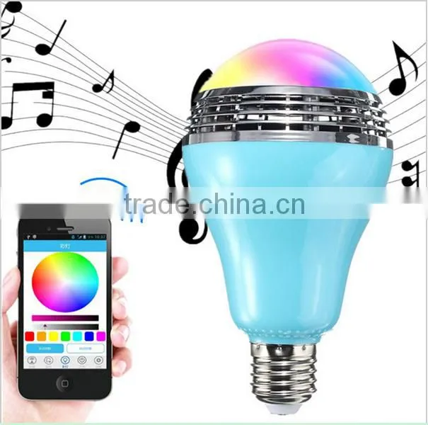 8W smart e27 Speaker bluetooth Lamp WIFI Led Bulb Light ihone/Andrid remote