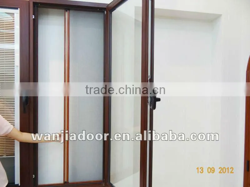 wanjia cheap aluminum rolling fly screen window