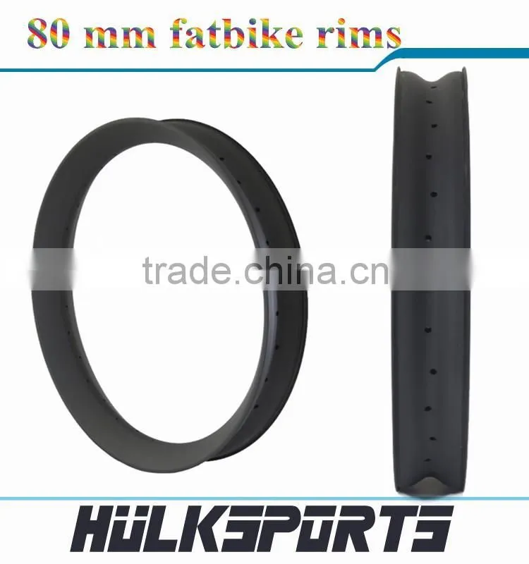 2016 Carbon Bike Kits 26er 80 mm wide carbon rims 26'' 80 mm fatbike rims mountain bike carbon rims for sale