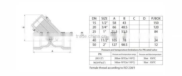 brass water Y type check valve