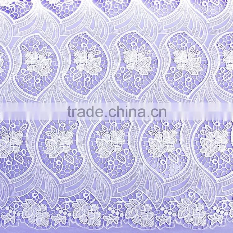 Woman garment accessories transparent micro fiber polyester white 130-135cm width mesh lace fabric