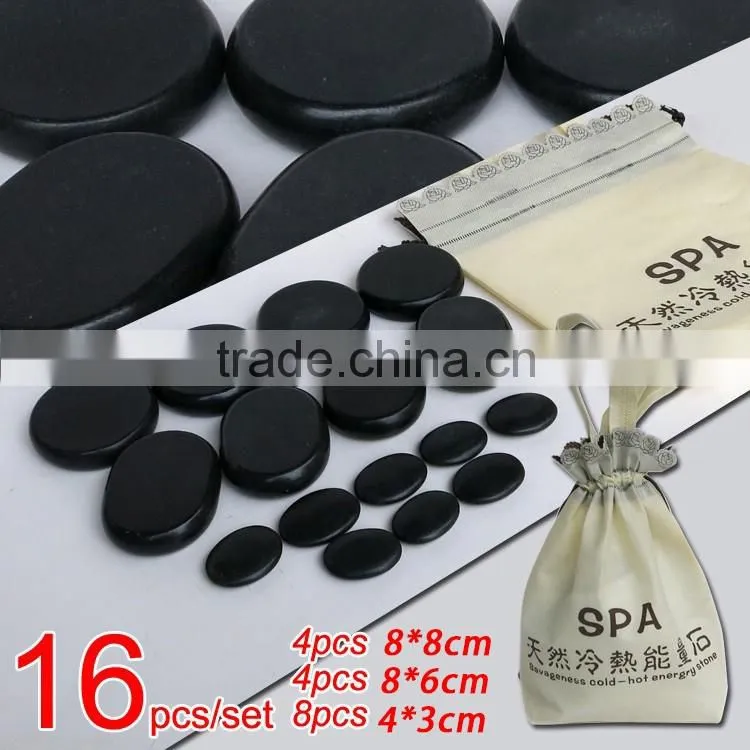 16pcs/set Hot energy stone volcanic thermal SPA Meridian Scraping massage stone