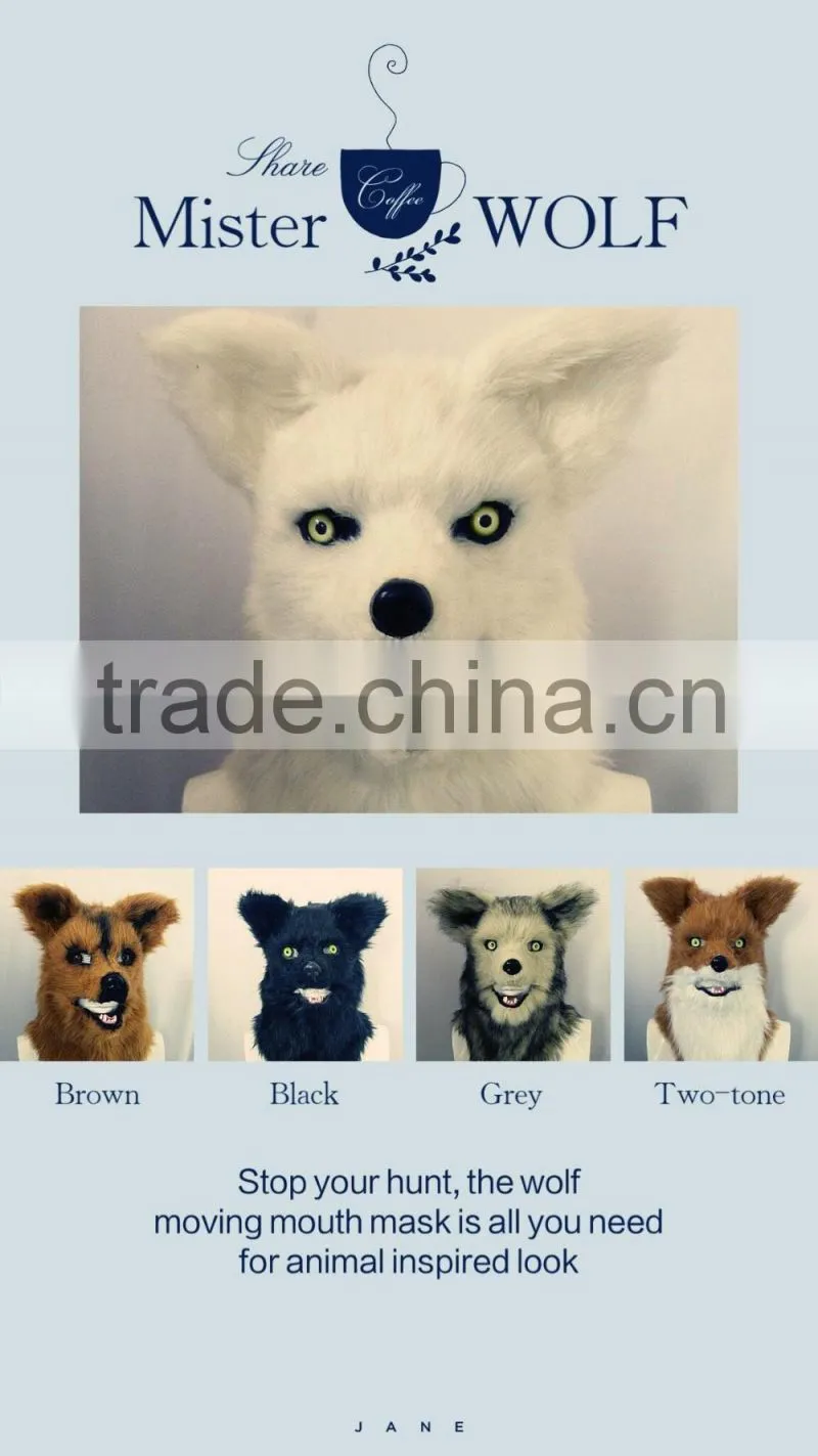 (White Wolf) Factory Wholesale Halloween Party Mask Animal Mask