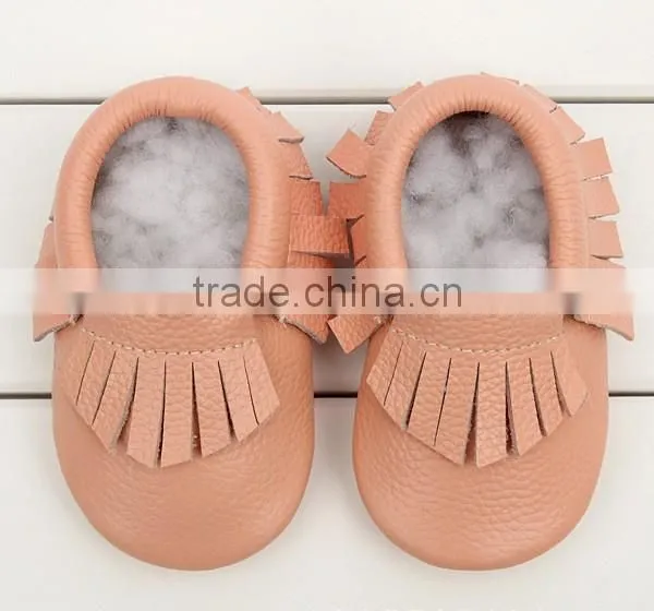 2016 Fashion Style Tassel Leather Shoes Full Cowhide Infant Baby Shoes Newborn Soft Bottom Prewalkers