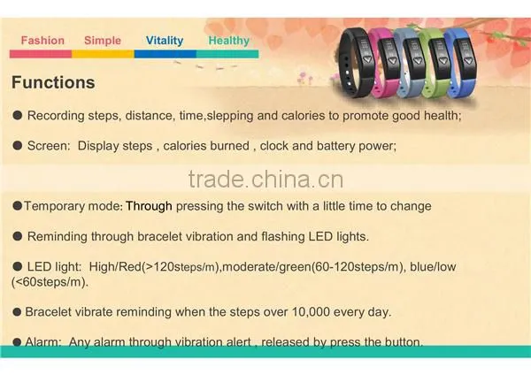Vidonn Bluetooth Bracelet Sports Tracker + Silent Alarm Clock + Sleep Monitor
