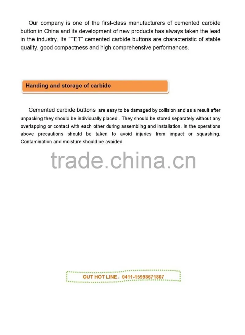 Sintered Tungsten Carbide Brazed Tips for Cutting Tools