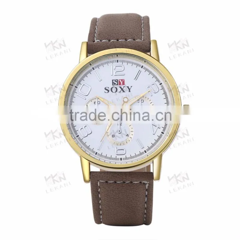 Hot sale high quality brand watches with leather watch strap, branded watches for boys